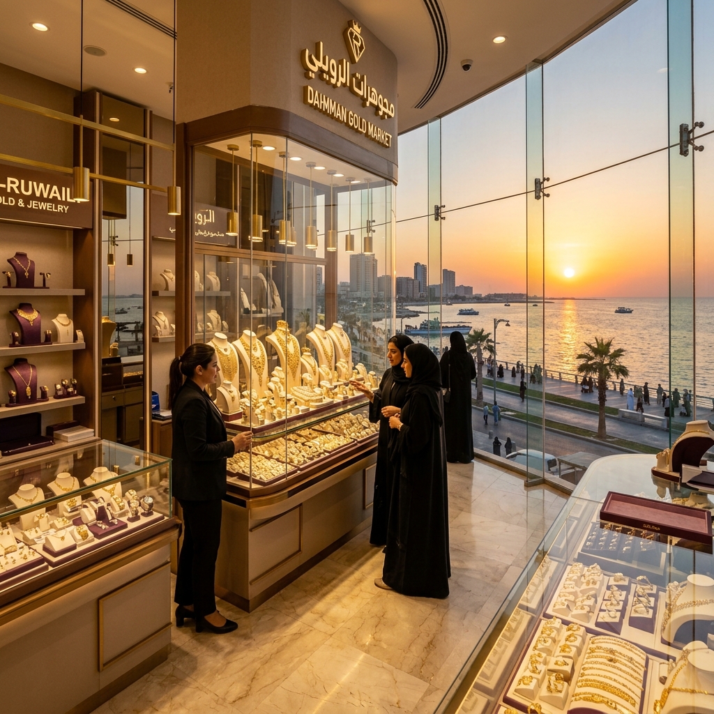 Dammam gold markets at night